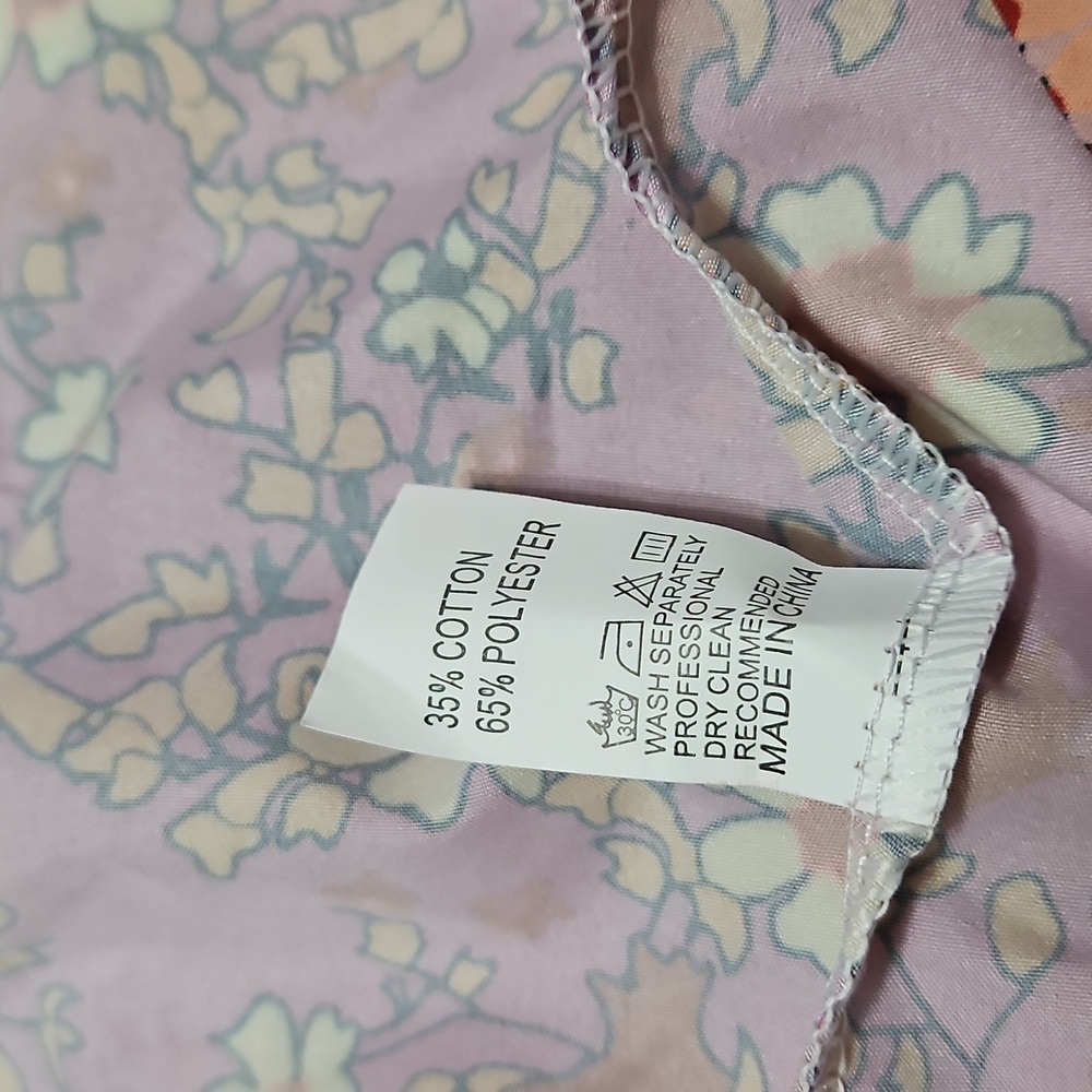 Oriental Style Kimono Cover Up Lightweight Open Front Floral Size S/M #1029 - Picture 12 of 12